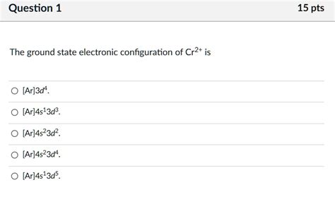 ground state electron configuration for cr2+|Spectroscopic Ground States .